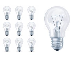 10 pak Standaard gloeilamp helder 60W E27 grote fitting Dimbaar 55x96mm