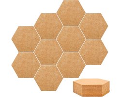 10 Pcs Hexagon Cork Plaat - Zelfklevende Kurk Wand - DIY Kurk Borden voor Memo's - Foto's - Notities - Kamer Decor