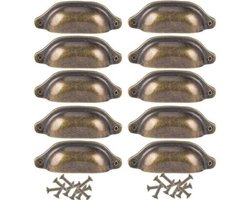 10 Pompoen Handvat Antiek Messing, Retro Dekoratieve Krukken voor Kasten en Kastdeuren