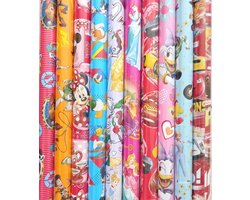 10 rollen Assortiment cadeaupapier Disney inpakpapier voor kinderen - 200 x 70 cm