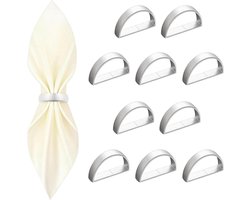10 servet ringen - Servetringen - Halfronde servetringen - Tafeldecoratie - Decoratieve accessoires - Zinklegering - zilver