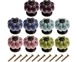 10 Stks Keramische Pompoen Deurklink Trekt - Kast Kast Dressoir Lade Keuken Meubilair Knop Vintage - 5 Kleuren