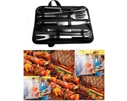 10 Stks / set Rvs Barbecue Grillen Gereedschap Set BBQ Gebruiksvoorwerp Accessoires Camping Outdoor Koken Gereedschap Kit met Draagtas