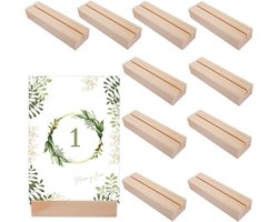 10 Stukken Houten Kaarthouders - 100×30×20mm Houten Menu Kaarthouders - Stabiele Tafel Kaarthouder - Rechthoekige Postkaart Houder - Foto Houder voor Trouwen - Restaurants - Banketten - Feesten