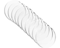10 Stuks 25mm Ronde Glazen Panelen met Transparante PVC Rubber Pads en Zuignappen voor Tafel en Bumper, Antikleef en Duurzaam