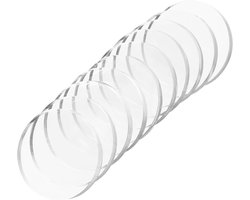 10 Stuks 25mm Ronde Glazen Panelen met Transparante PVC Rubber Pads en Zuignappen voor Tafel en Bumper, Ideaal voor Glazen Plateaus en Onderzetters