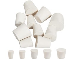 10 stuks 5 maten grote witte massieve rubberen stoppen, siliconen taps toelopende afdichting, flesstop, eindkap van 21 mm tot 34 mm voor zoutstrooier, industriële gatpluggen, zout- en peperstrooier