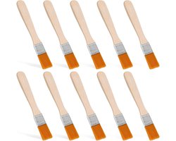 10 stuks 5 mm nylon wollen bordborstel kleine borstelset kinderpenseel voor muren retoucheren kasten hekken schildergereedschap (15 cm borstelkop)