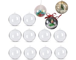 10 stuks acrylballen - holle transparante ballen - kunnen gevuld worden met ronde ballen - hangende decoraties - afneembare decoratieve bal - geschikt voor winkelcentra, feesten, kerstversieringen, bruiloften, doe het zelfactiviteiten (8cm)