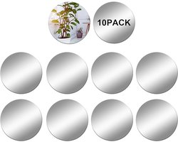 10 Stuks Acrylspiegels - 10x10cm - Zelfklevende Acryl Spiegeltegels - Rond - Wandspiegel - Acryl Spiegeltegels - Eenvoudig Te Installeren - Geschikt Voor Knutselwerk Decoratie DIY Projecten Leveringen