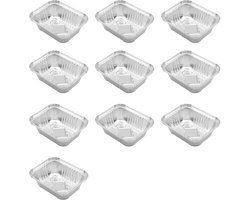 10 Stuks - Aluminiumfolie Bakplaten - Bakpan - Zilver - 13*10cm - BBQ gereedschap - Keukenaccessoires - Foliebakken voor het bakken - Handig voor Bakken, Koken en Voedselopslag - Ideaal voor keuken, camping en restaurants - BBQ bakjes