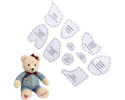 10 Stuks Beren Naai Patroon Set, Herbruikbare Sjablonen en Ruler voor Quilten en Creatieve Projecten (S 10 inch)