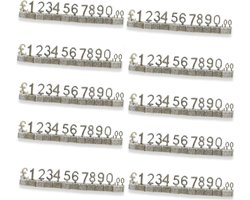 10 Stuks Digitale Prijsetiketten met 3D Metalen Rekken - Verstelbare Prijsblokjes voor Winkel, Sieraad en Horloge Etalage, Prijsmarker Labels in Zilver