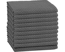 10 stuks grijze effen vaatdoeken van ca. 45x60 cm