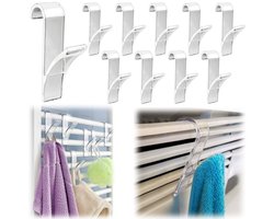 10 stuks handdoekhaken - radiator kapstokhaak - handdoekenrek badkamer - badkamer haken - hangers voor radiator - voor het ophangen van handdoeken, badsponzen, kleding, hoeden (9,5*5,9 cm - transparant)