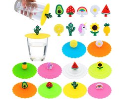 10 stuks herbruikbare siliconen deksels voor glazen, anti-stofafdekkingen voor drinkglazen, koffiemokken en wijnglazen