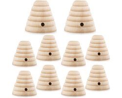 10 stuks houten bijenkorf decor onafgewerkt hout schroefdraad honingraat boerderij gelaagd dienblad decor mini bijenkorf model bijenkorf decoratie voor doe-het-zelf tafelplank oppas feest