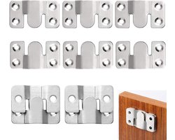 10 stuks inbouwverborgen houders, roestvrijstalen meubelverbinderhaken, fotolijsthaken, in elkaar grijpende gesp, hoofdeinde, meubelverbinder, haken, bank, meubels, fotolijst, spiegel