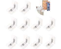 10 stuks Kantelbeveiliging voor Meubels - Voorkomt Kast Kantelen - Kunststof - Zonder Boren - Kindermeubel anti-valapparaat - Baby veiligheid - Sterke taaiheid - Muuranker Set Zelfklevende Meubels - Voor het Bevestigen van Boekenkastkastkast Dressoir