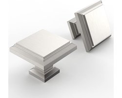 10 stuks kastbeslag, robuuste knoppen, vierkante ladeknoppen, keukendeurkast, deurknop, kast, hardware, knoppen, geborsteld satijn, nikkel