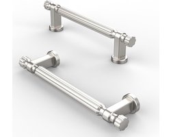 10 Stuks Keukenhandgrepen, 96mm Boorgatafstand Meubelgrepen voor Kast en Lade in Geborsteld Satijn Nikkel