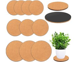 10 stuks kurken plantenonderzetters in 3 maten, kurken plantenmatten van 4/6/8 inch, kurken onderzetters voor bloempotten, onderzetters voor binnenplanten (nude en zwart)
