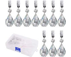 10 Stuks Marquise Tafelkleden Gewichten met 10 Metalen Clips, Kristalglas in Druppelvorm voor Picknicktafels, Zware Tafelkleed, Buitengebruik en Windbescherming