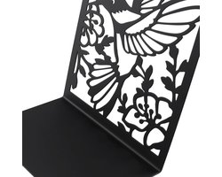 10 stuks metalen boekenhouder - boekensteun - 18,1 x 12 x 8,5 cm - vogeldesign - zwarte boekensteun - boekenrek voor boeken en planken - stevige boekensteun