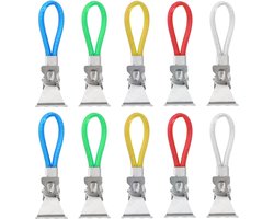 10 stuks metalen handdoekhangers, multifunctionele badkamerklemmen, handdoekhouderclips om op te hangen, handdoekhouder, clips, theedoekenhaken voor keuken, badkamer, vakantie (5 kleuren)
