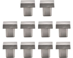 10 stuks - Meubelknop - Kastknoppen - Ladeknop - Zilver - Vierkant - 25*25*25 mm - Keukenbeslag - Hand Grepen - Ladeknoppen voor deurtjes