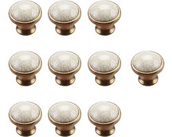 10 stuks - Meubelknop - Kastknoppen - Ladeknoppen voor deurtjes - Diameter 34 mm - Hoogte 35mm - Kastknop - Eenvoudig te installeren - Duurzaam en elegant - Zink + keramiek - wit,geel