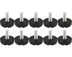 10 stuks nivellerende poten voor meubels, verstelbaar, meubelglijder, been, tafelvoet, stoel, basis, vloerbescherming, verstelbare schroeven, glijdend, M6 x 15 mm