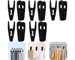 10 stuks ophangklemmen - fluwelen kledingklemmen - antislip en traceerloze kledingklemmen - geschikt voor handdoeken, broeken, rokken, poppen, sokken (7,1*2,2cm - zwart)