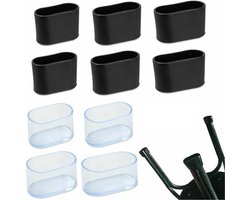 10 stuks ovale stoelpootdoppen - vloeren beschermer - PVC meubelpads - tafelvoeten hoezen - antislip vloerbeschermer voor hardhouten vloeren - stoel voeten pad (zwart 25 x 50 mm)