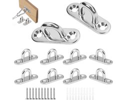 10 stuks plafondhaken van roestvrij staal 304 voor koorden en kroonluchters - Duurzame schroefhaken voor plafondmontage