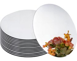 10 stuks - Plakspiegel - Acrylspiegels - Ronde acrylspiegels - Zelfklevende Spiegel - Decoratieve Wandspiegel - Wandspiegel - Ronde spiegels - Woondecoratie - Wanddecoratie - voor thuis, slaapkamer, woonkamer, knutselprojecten - 15*15 cm