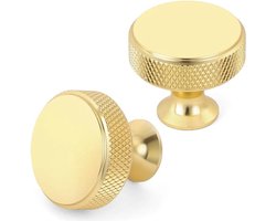 10 Stuks Ronde Kastknoppen in Goud, Messing Ladeknoppen voor Meubels, Aluminium Handgrepen en Schroeven voor Keuken, Kasten en Dressoirs (30.5 X 26.5mm)