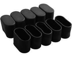 10 Stuks Rubberen Beschermhoezen voor Tafel- en Stoelpootjes - Voorkom Krassen en Geluid in Huis en Tuin (Zwart 15x30mm)
