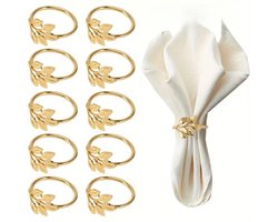 10 Stuks Servet ringen - Servetringen – Servetgespen - Tafeldecoratie - Servet ringen tafeldecoratie - Tafel Accessoire - Bruiloft Decoratie - tafelversiering - Gouden - LOUZIR