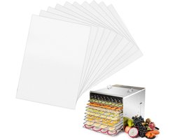 10 stuks - Siliconen droogmatten - Vierkante siliconen droogmatten - Antiaanbak droogmat - Siliconen droogmat voor voedsel - Gaasmat - Herbruikbaar - voor het drogen van fruit, vlees, zeevruchten, granen en groenten - 28.5*38.5cm - wit