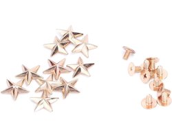 10 Stuks Stervormige Metaal Studs met Schroefrug, Rivets voor Schoenen, Tassen en Handwerk - 14mm Gouden Kleur