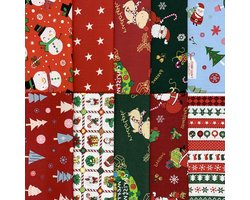 10 stuks stof katoen Kerst 50 x 80 cm 40 x 50 cm 25 x 25 cm Modieus Patroon Decoratieve Katoen Doek voor Naaien Quilten Kleding maken Craft Decoratie Handwerk (U-01 50 x 40 cm)