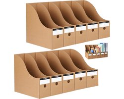 10 stuks tijdschrifthouders met 10 etiketten, tijdschriftenverzamelaar, A4 kartonnen dossierhouder, bureau-organizer, staande verzamelaar, tijdschriftenstandaard, staande ordner voor bestanden