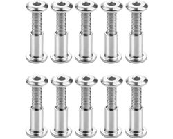 10 stuks verbindings- en meubelschroeven M6 x 30 mm - RVS - voor kasten en houten planken