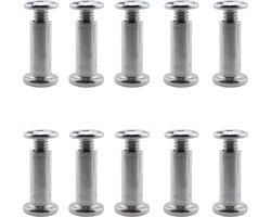 10 stuks - verbindingsbout en moer - Verbindingsbout - Inbusschroef - 25MM M6 - bemanning gesneden - RVS - zilver - voor Kast Meubel Plank en Werkblad