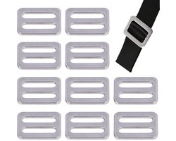 10 stuks - Verstelbare gesp - Gesp met drie schuifjes - Schuifgesp voor webbing - Metalen driepuntsgesp - Schuifgesp - Metalen D-ringgesp van roestvrij staal - Binnendiameter 25 mm - Doe-het-zelf accessoire voor webbing gespen met drie schuifjes