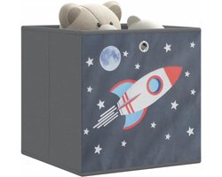 10 stuks. Vouwdozen Opbergdoos Opvouwbaar Speelkist Plank Mand Vouwdoos Kinderbox Grijs 32x32x32 cm Fleece