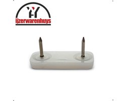 10 STUKS - Witte Rechthoekige Glijnagel 39x16mm – Kunststof Meubelglijder / Stoelpootdop / Meubelbeschermer met HD-PE Glijvlak – Voor Stoelen, Tafels en Meubels op Tapijt en Harde Vloeren