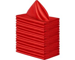 10 Stuks Zachte Satijnen Servetten - Vierkante Servetten Voor Bruiloften, 48*48cm Servetten Voor Restaurants, Bruiloften, Feesten, Diners En Decoraties (Rood)