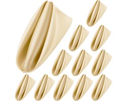 10 Stuks Zachte Satijnen Servetten - Vierkante Servetten Voor Bruiloften, 48*48cm Servetten Voor Restaurants, Bruiloften, Feesten, Diners En Decoraties (Champagne)
